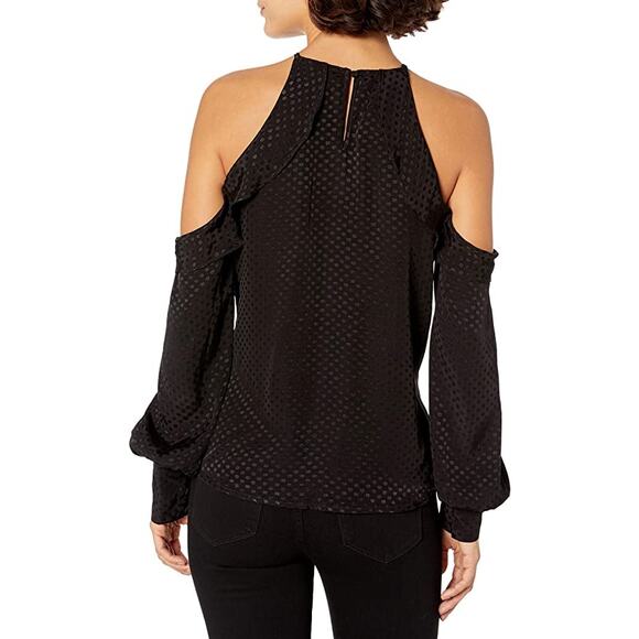 Bardot Sky Cold Shoulder Top Black Size 10 Large - Picture 15 of 16